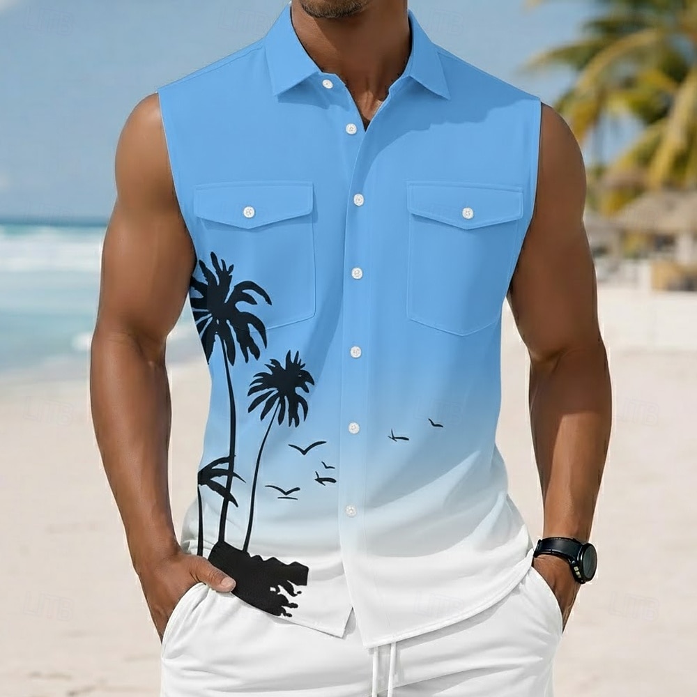 Ανδρικά Δέντρο καρύδας Χρωματική κλίση Τροπικά φυτά Πουκάμισο Χαβανέζικο πουκάμισο Πουκάμισο Aloha Αμάνικο Θέρετρο Διακοπές στην παραλία Καλοκαίρι Άνοιξη Απορρίπτω 3D 2026 - $25.99 –P1