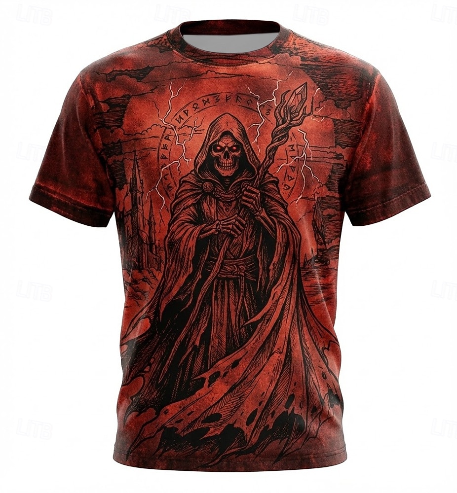Retro jaren 90 paarse meerkoppige draak hydra magische cirkel runen 3D graphic t-shirt heren vintage gothic occult korte mouw t-shirt kleding S M L XL XXL XXXL 2026 - $21.99 –P2