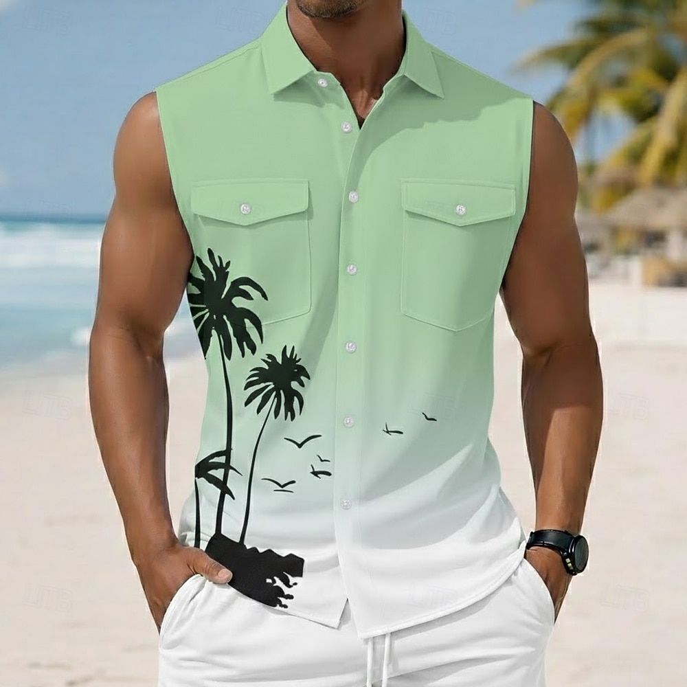 Ανδρικά Δέντρο καρύδας Χρωματική κλίση Τροπικά φυτά Πουκάμισο Χαβανέζικο πουκάμισο Πουκάμισο Aloha Αμάνικο Θέρετρο Διακοπές στην παραλία Καλοκαίρι Άνοιξη Απορρίπτω 3D 2026 - $25.99 –P4