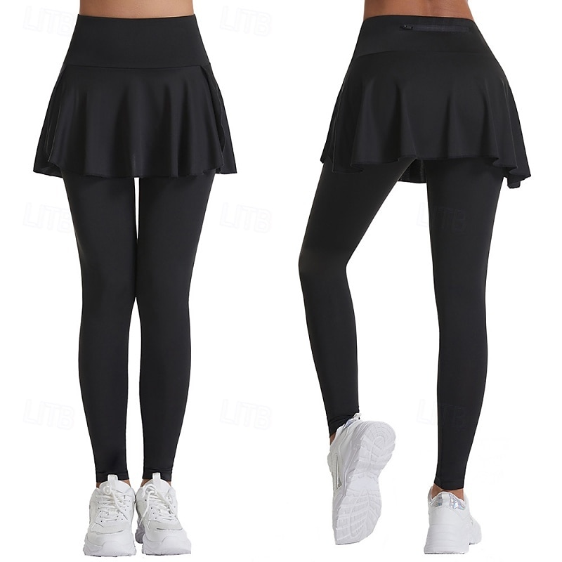 Women's Solid Colored Casual Skirt Tennis Skort Tennis Skirt with Leggings Sport Skirt Pocket High Waist Quick Dry Breathable Tennis Golf Pickleball Skirt Bottoms Black White Tennis Clothing 2026 - $21.99 –P1