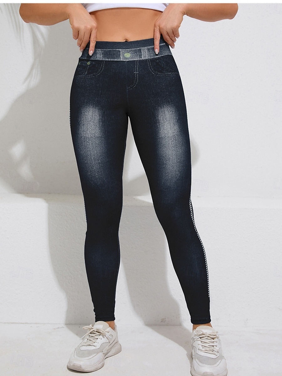 Femmes Pantalons Fuselés Leggings Jegging Vacances Streetwear Basique Longueur complète Taille moyenne Uni Cordon de serrage Avec Poches Confortable Micro-Élastique Haute Élasticité Quotidien Maison de 2026 ? $13.99 –P7