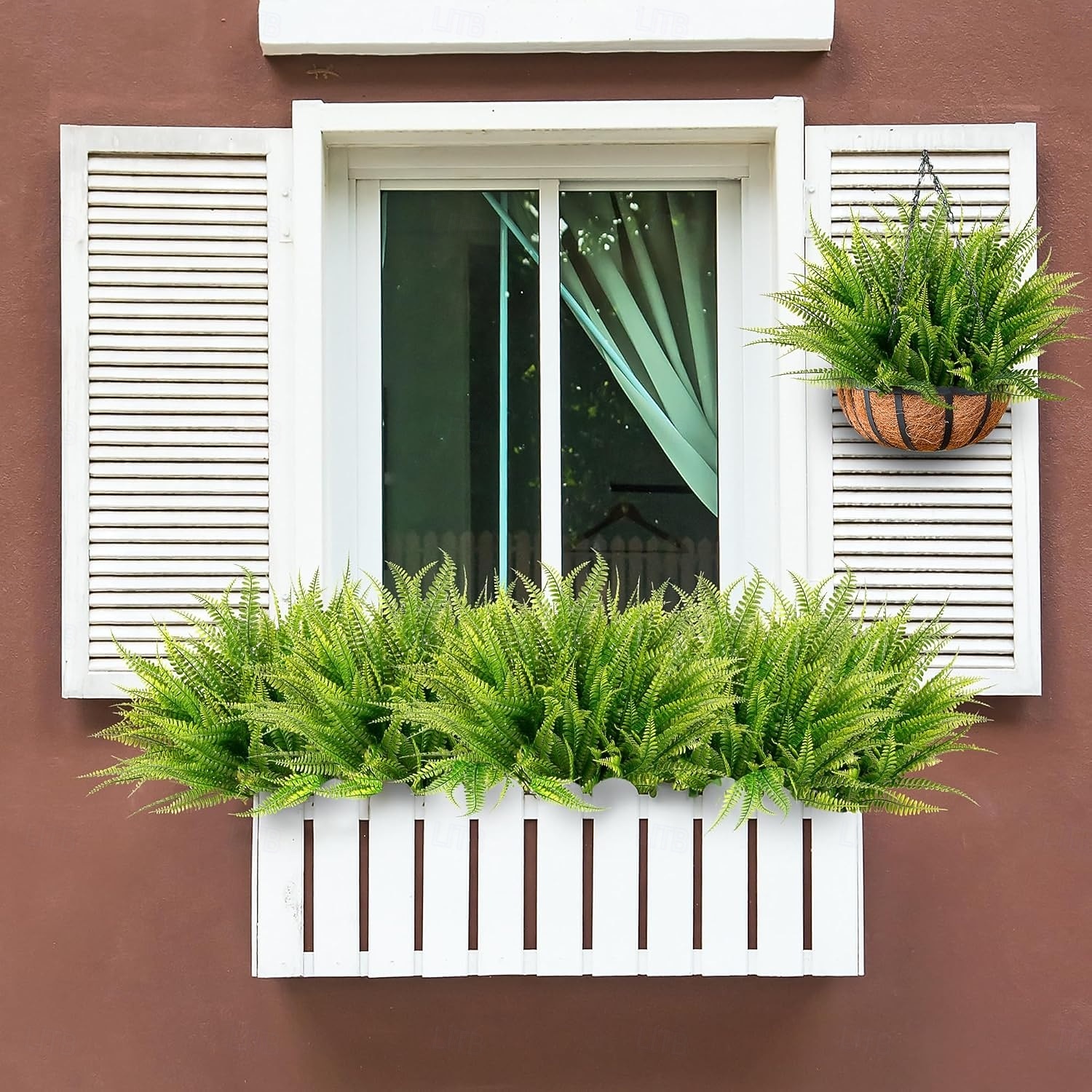 20 svazků umělých rostlin bostonské kapradiny, UV odolných, realistických, umělých keřů, venkovní zelené rostliny, umělé plastové rostliny pro domácí zahradu, vnitřní a venkovní dekoraci 2026 - $25.99 –P6