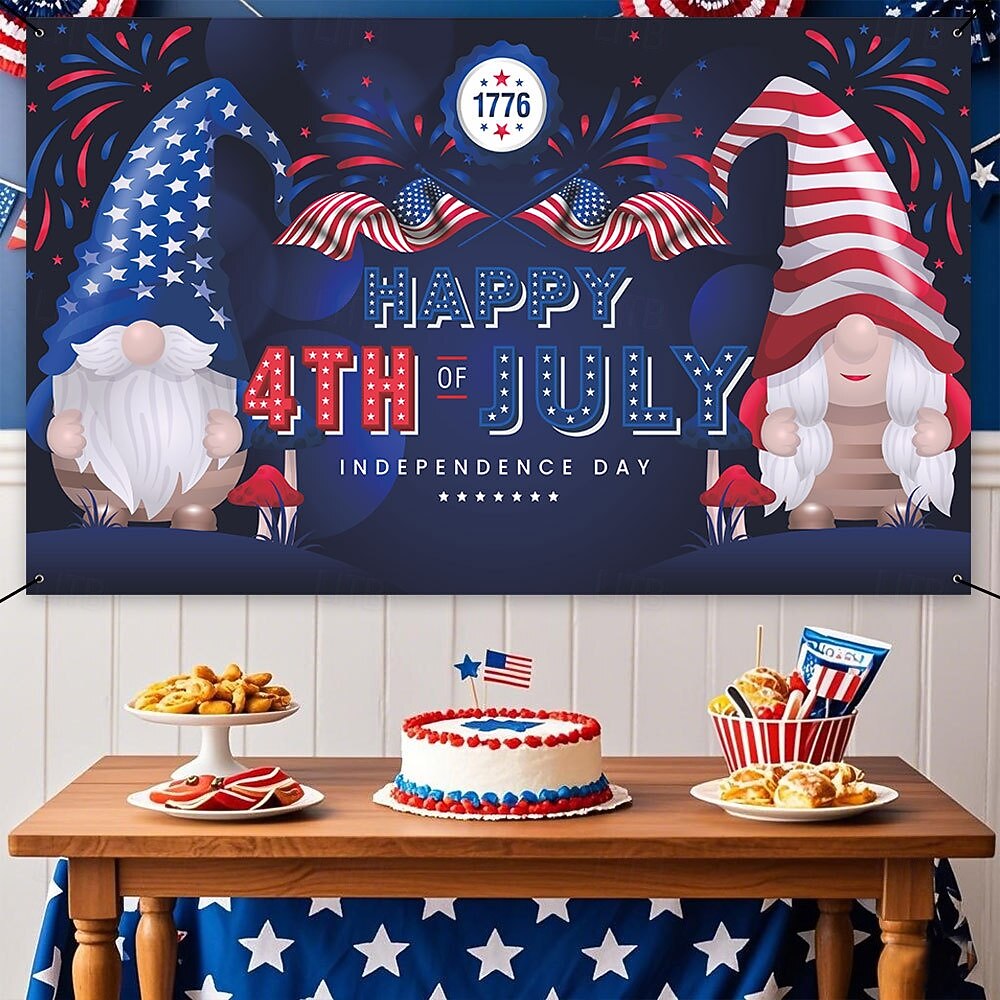 uavhengighetsdagen banner bakgrunn stoff festival utstillingsvindu veggdekorasjon hengende stoff flagg 2026 - $17.99 –P6