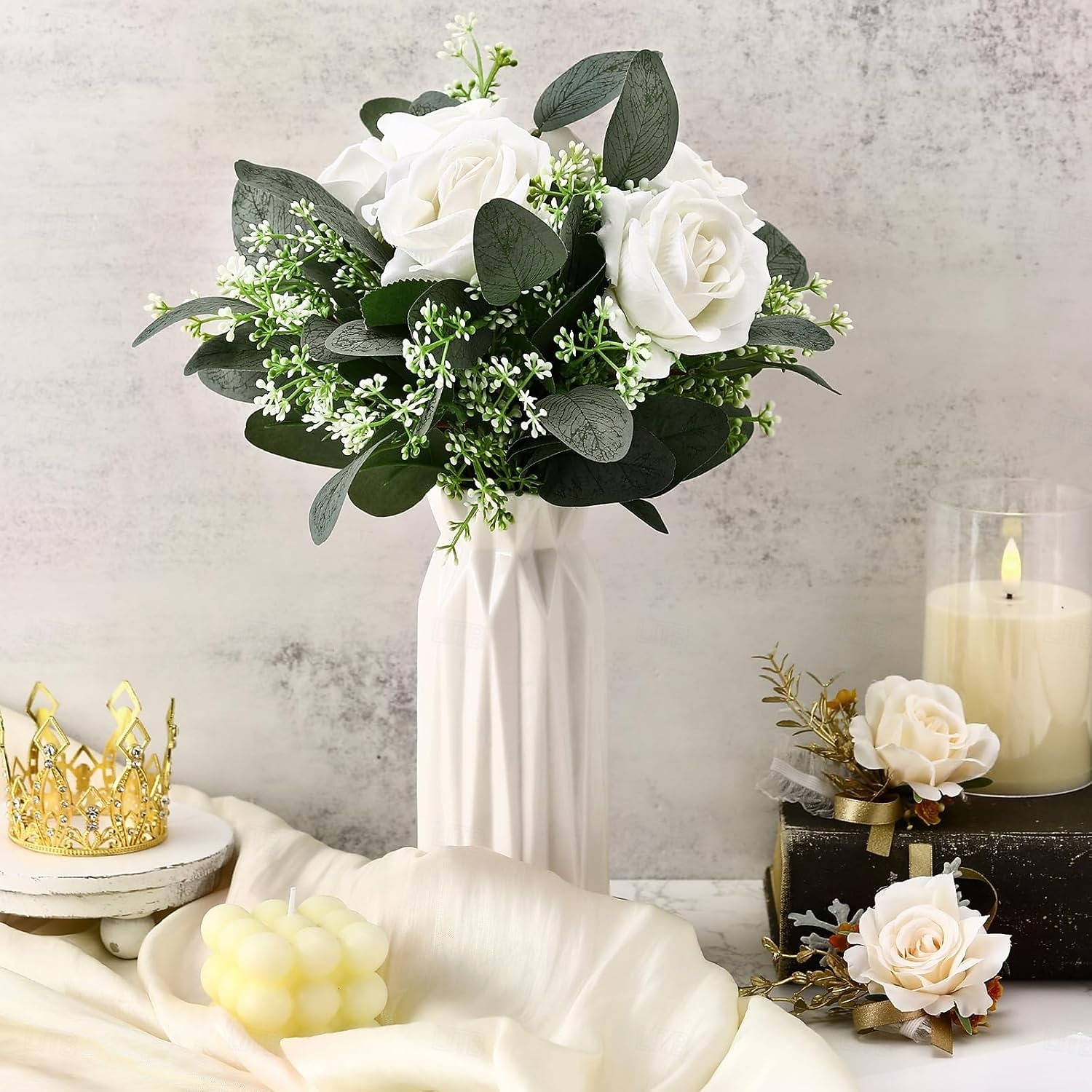20 Pcs Mixed Eucalyptus Leaves Stems Bulk Artificial Eucalyptus Leaves with White Seeds Artificial Silver Dollar Sprays Faux Oval for Floral Wreath Bouquets Wedding Greenery Decoration 2026 - $21.99 –P3