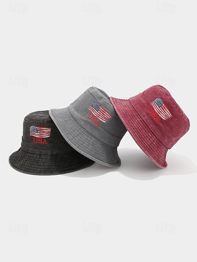 Cappello a secchiello in cotone maschile dell'anniversario dei 250 anni degli Stati Uniti ricamo con bandiera USA disponibile in più colori perfetto per il Giorno dell'Indipendenza gli Stati Uniti e del 2026 a $14.99 –P5