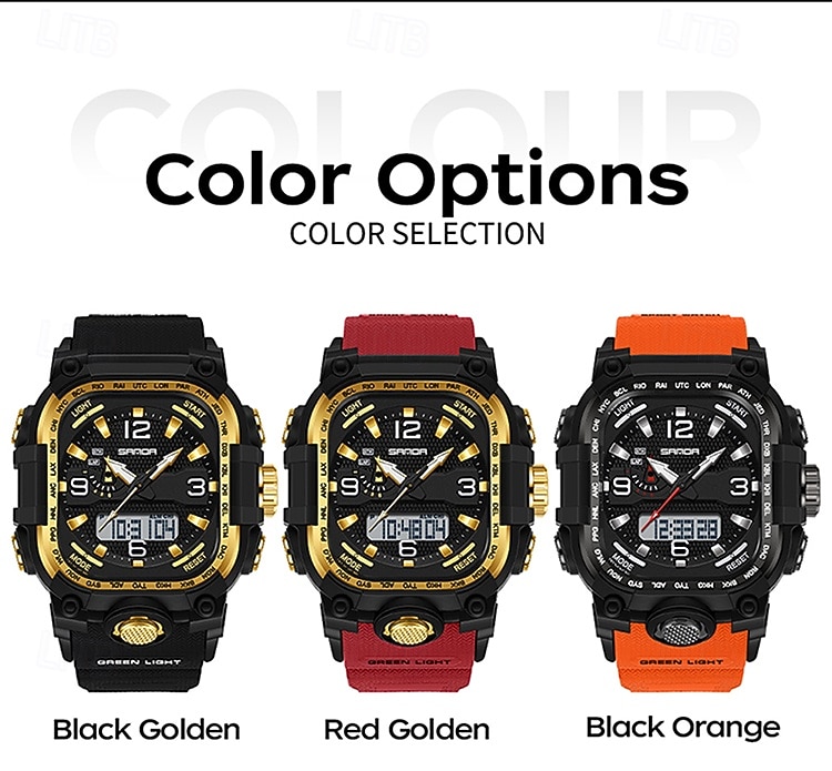 SANDA Men Digital Watch Creative Large Dial Outdoor Sports Luminous Stopwatch Alarm Clock Countdown Silicone Gel Silicone Watch 2026 - $26.99 –P12