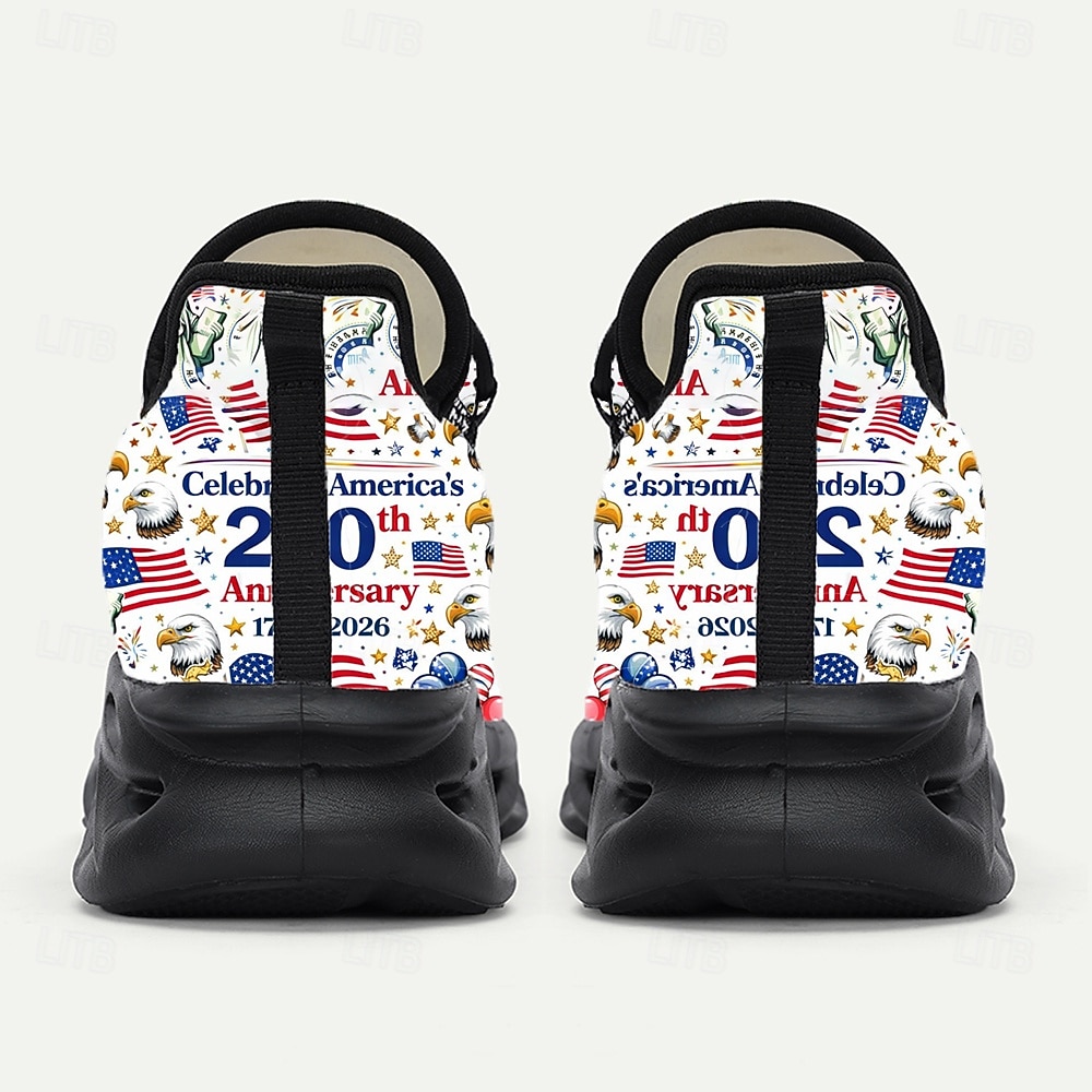 Sneakers voor heren ter ere van het 250-jarig jubileum van de Verenigde Staten – patriottisch design met comfort en duurzaamheid, ideaal voor muziekfestivals, Onafhankelijkheidsdag en casual dagelijks gebruik. 2026 - $42.99 –P6