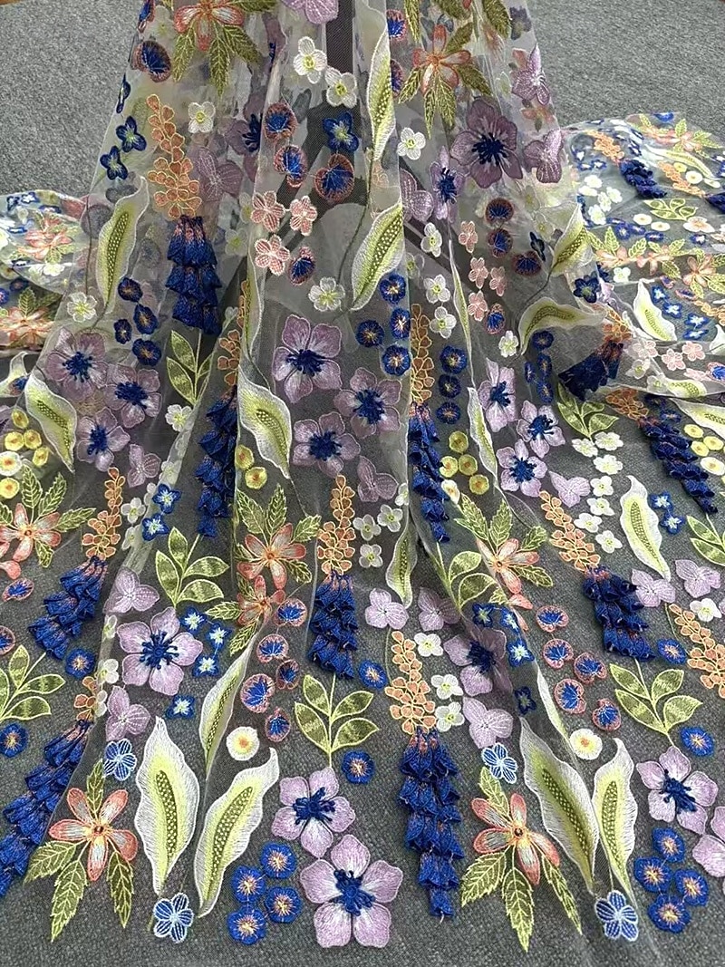 A-Line Tea Length Cocktail Dresses Elegant Vintage Floral Half Sleeve V Neck Garden Party Wedding Lace with Embroidered Flower Embroidery Pocket 2026 - $205.89 –P6