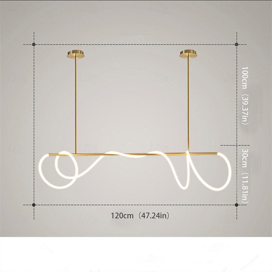 2026年 120 cm シングルデザイン シャンデリア メタル シリカゲル アーティスティック モダンスタイル スタイリッシュ 塗装仕上げ LED 110-120V 220-240V  コレクション – $279.99 –P10