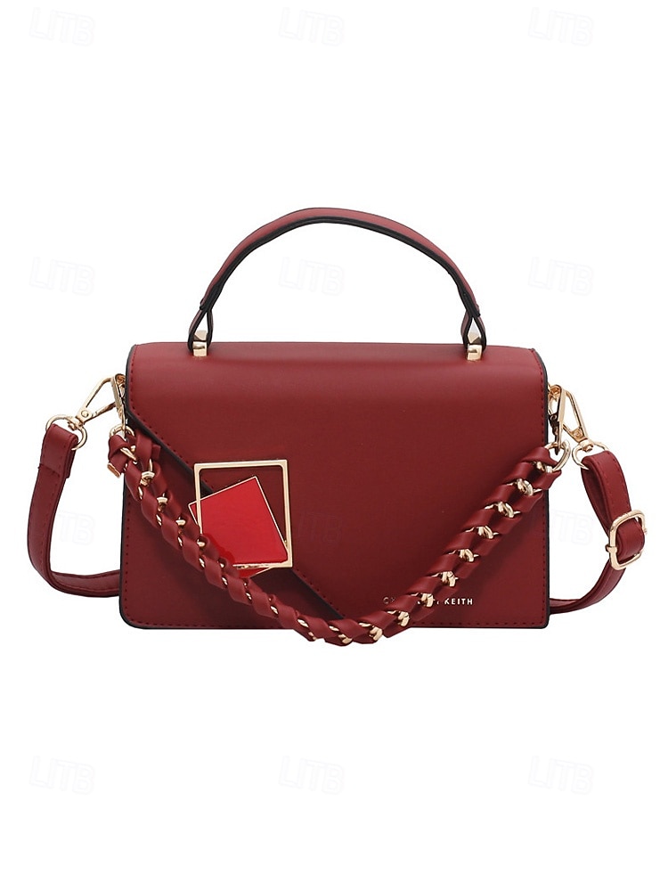 תיק צד אלגנטי לנשים עם דמוי עור, תיק כתף אופנתי עם ידית עליונה ורצועת שרשרת, ארנק אופנתי להמרה לנשים, מושלם ללבישה יומיומית, טיולים לחופשה וללבוש מסיבה 2026 - $19.99 –P14