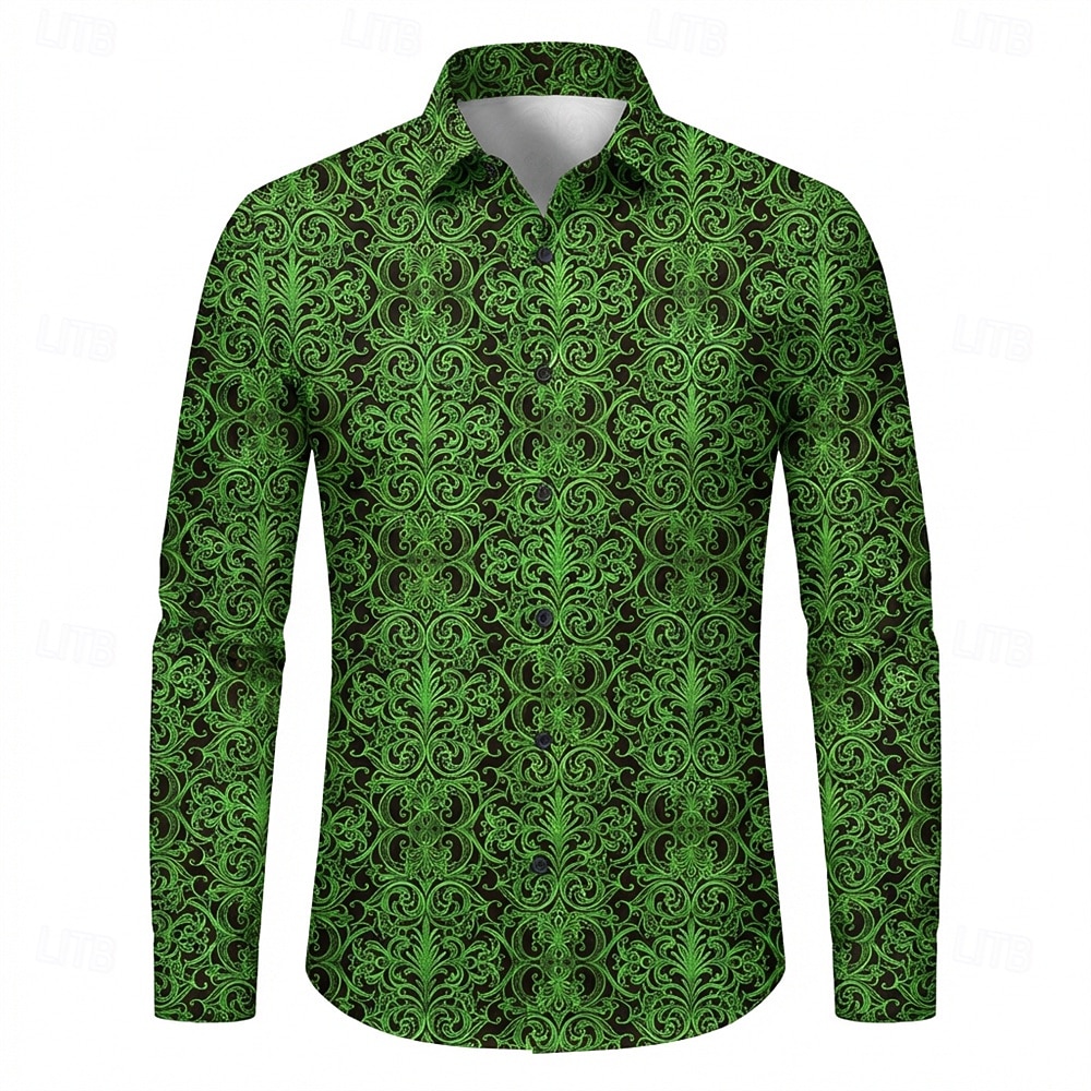 Rétro Vintage Années 1970 Chemise Chemise Aloha Manches longues Hippie Géométrique Déguisement Homme Mascarade Festival de Musique Soirée Tenue quotidienne Adulte Chemise de 2026 ? $23.99 –P3