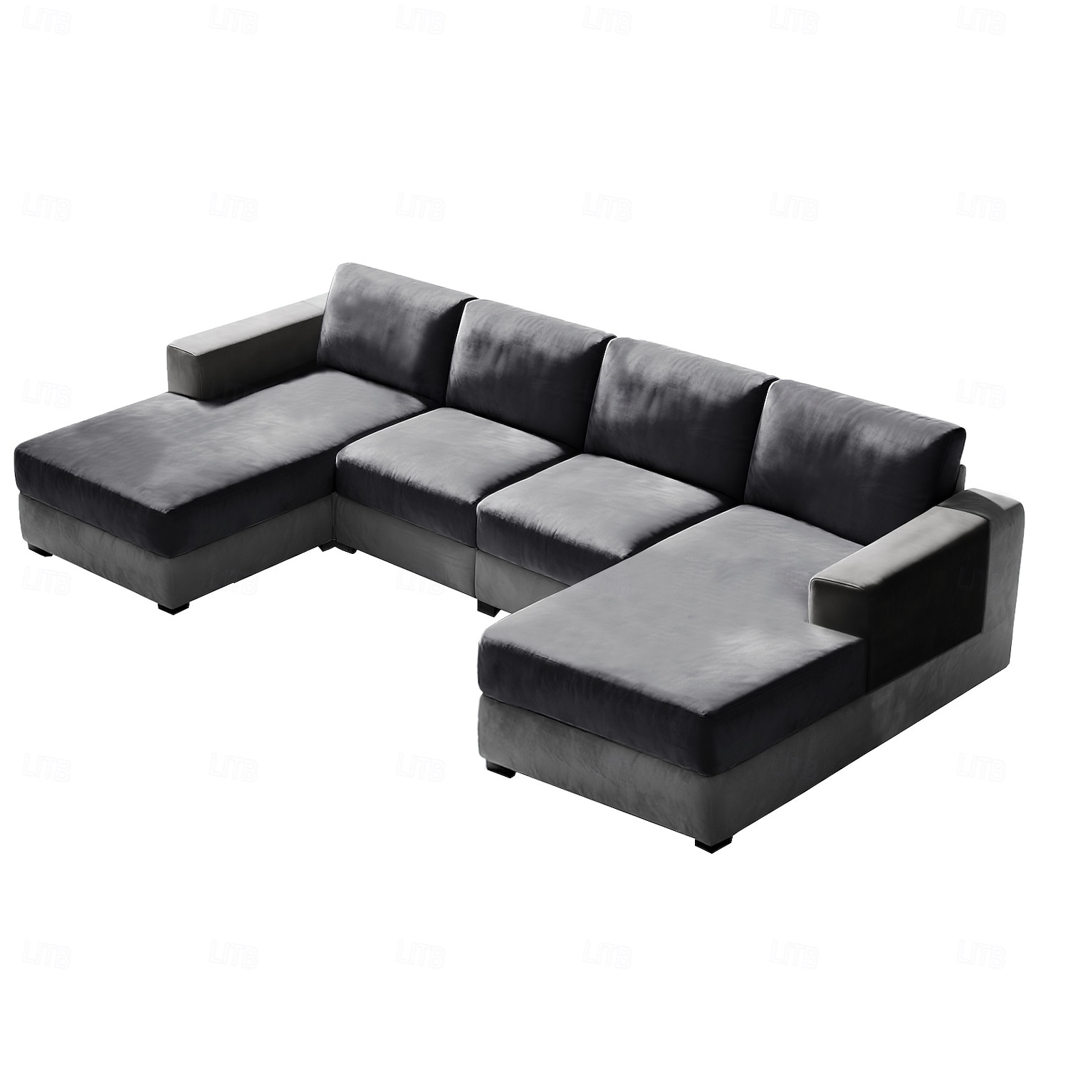 10 Pieces Sofa Cushion Covers for U-Shaped Modular Sectional Couch with 4 Seat 4 Back 2 Arms, Stretch Velvet Upholstered Covers for Sofa Bed with Deep Double Chaise 2026 - $132.99 –P1
