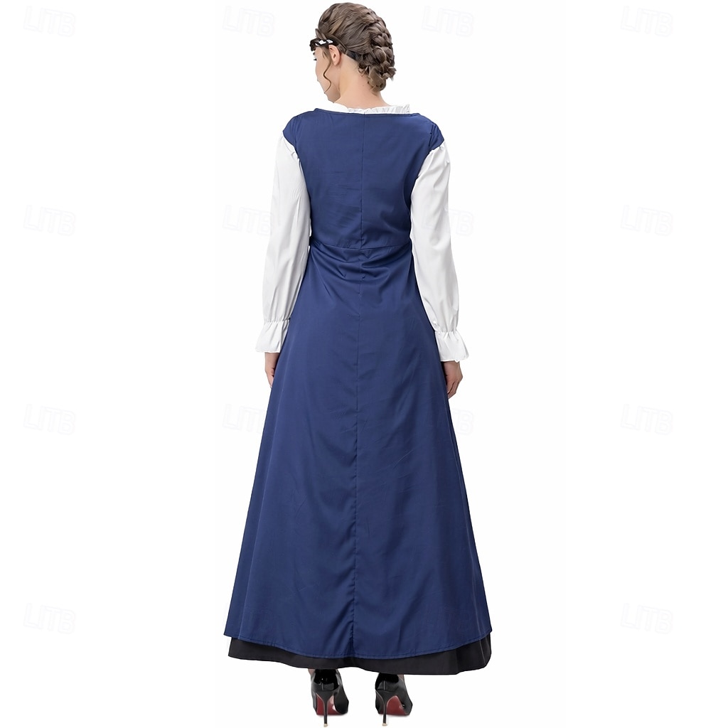 Retrò Vintage Medievale Rinascimento Lunghezza al pavimento Vestito Lunghe Vichingo Allacciato Costume Per donna Fantasia Halloween Carnevale Fiera Rinascimentale LARP Festa a tema retrò Adulti del 2026 a $58.99 –P4