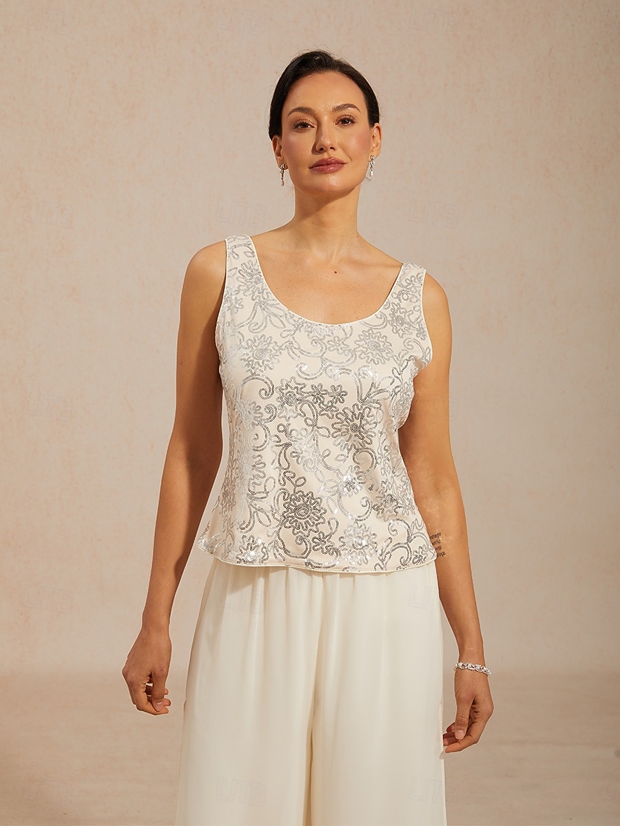 نسائي Jacket توينست ترتر ورد زخرفات أنيق 3/4 الكم اليوسفي طوق حفلة ليلية ملابس الحفلات والسهرات الملابس الرسمية البيج الصيف الربيع الخريف 2026 - $126.99 –P8