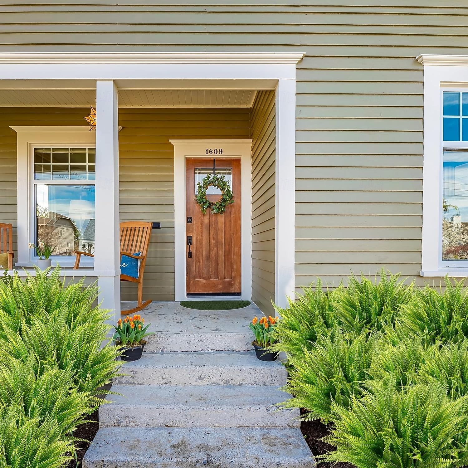 20 svazků umělých rostlin bostonské kapradiny, UV odolných, realistických, umělých keřů, venkovní zelené rostliny, umělé plastové rostliny pro domácí zahradu, vnitřní a venkovní dekoraci 2026 - $25.99 –P7