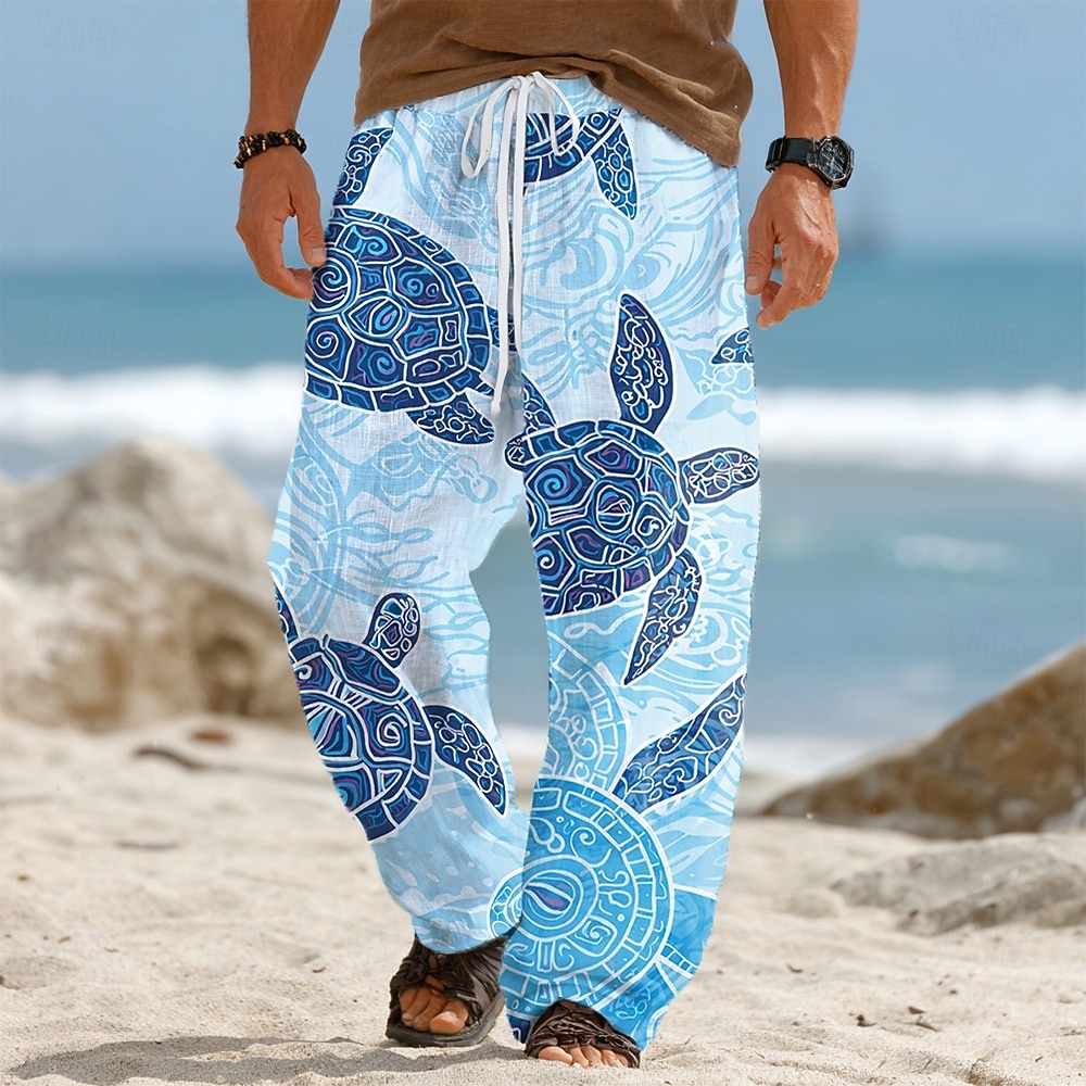 Ανδρικά Χελώνες Θαλάσσια πλάσματα Παντελόνια Casual παντελόνι Φαρδύ παντελόνι Μεσαία Μέση Χαβανέζα ΕΞΩΤΕΡΙΚΟΥ ΧΩΡΟΥ Διακοπές Ρούχα παραλίας Ελαστική μέση με κορδόνι Παντελόνι σε σχήμα λινού με τσέπες 2026 - $27.99 –P1
