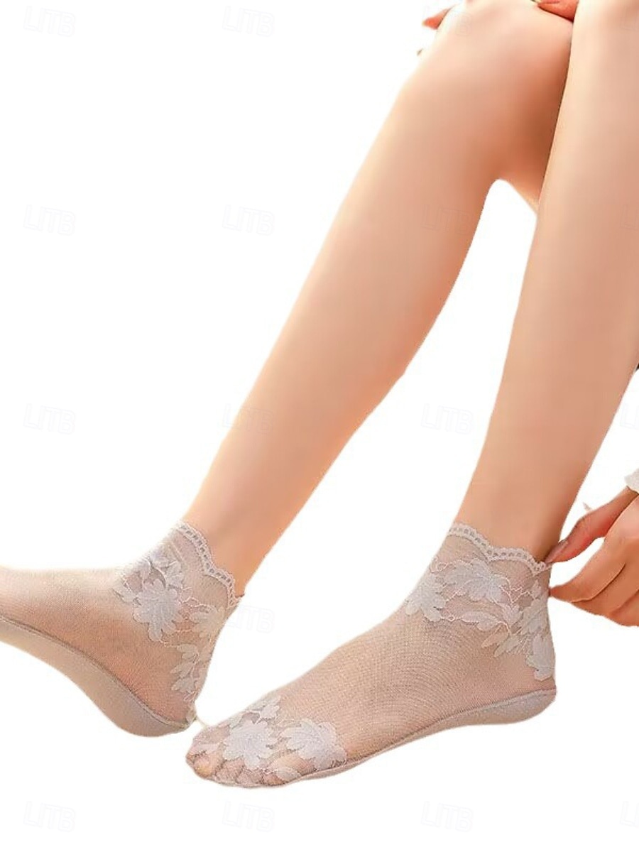 Naisten Nilkkasukat Päivittäin Koti ulko- Kukka Puuvilla Klassinen Vapaa-aika 1 pari 2026 - $4.99 –P4