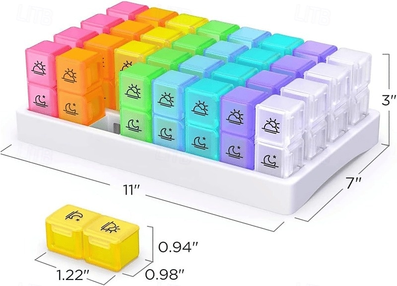 Monthly AM/PM Pill Organizer – Twice-a-Day Medicine & Vitamin Storage with Labels and Stickers for Easy Daily Management 2026 - $31.99 –P6
