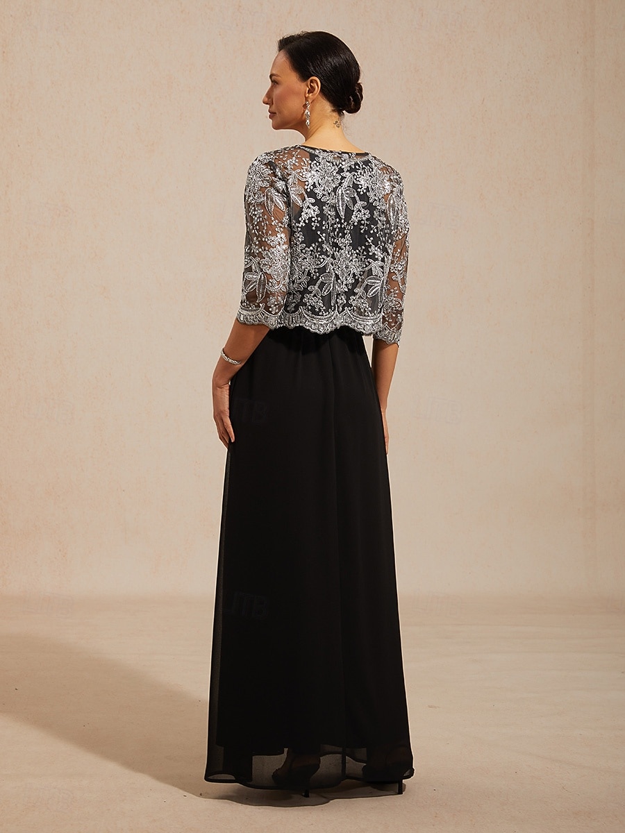 Women's Bolero Jacket Lace up Sequins Embroidered Floral Elegant 3/4 Length Sleeve Crew Neck Regular Tops Wedding Guest Cocktail Attire Black Summer Spring Fall 2026 - $67.99 –P6