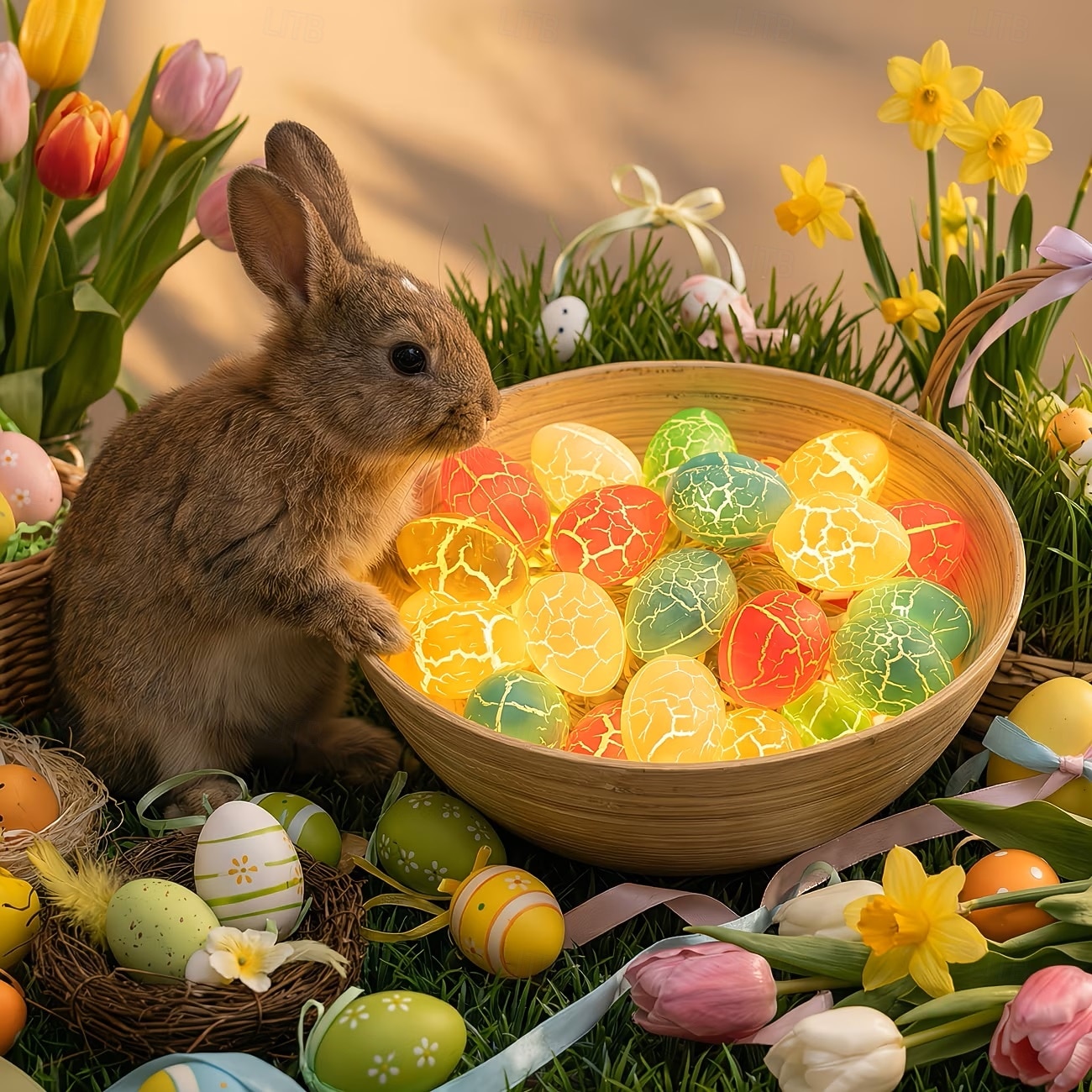 Φωτάκια παραμυθιού με κορδόνι σε σχήμα πασχαλινού αυγού 2m 10leds με μπαταρία για βιτρίνα σπιτιού, υπνοδωμάτιο, μπαλκόνι, διακόσμηση κήπου 2026 - $12.99 –P4