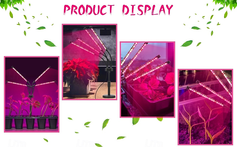 LED Adjustable Desk Plant Grow Light, Full Spectrum for Indoor Plants, Hydroponics, Succulents, Herbs, 3/4/5 Head, USB Powered, 5V, Plant Growth Supplement Light 2026 - $22.99 –P9