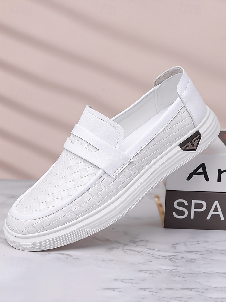 Herresko i kunstskinn til utendørs bruk, komfortabel slip-on-design med pustende netting, perfekt for uformelt bruk på feriestedet 2026 - $54.99 –P5
