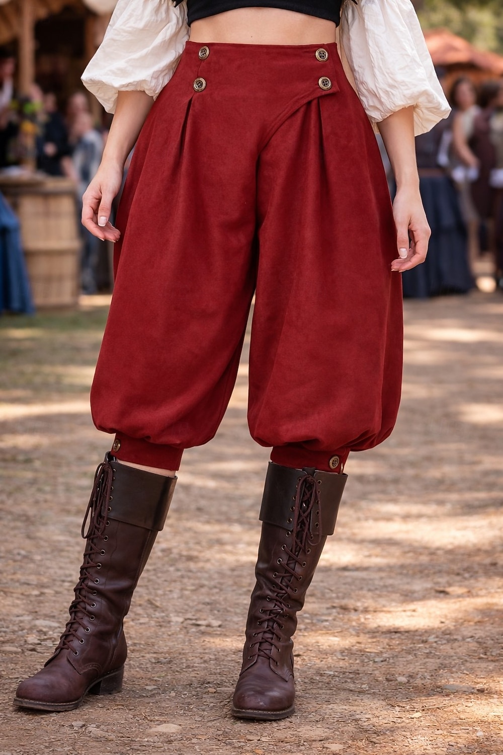 Mittelalterlich Renaissance Steampunk Piratenhose Pirat Kostüm Damen Vikinger Seeräuber Fantasie Leistung LARP Renaissance-Messe Erwachsene Hose Frühling 2026 - $42.99 –P19