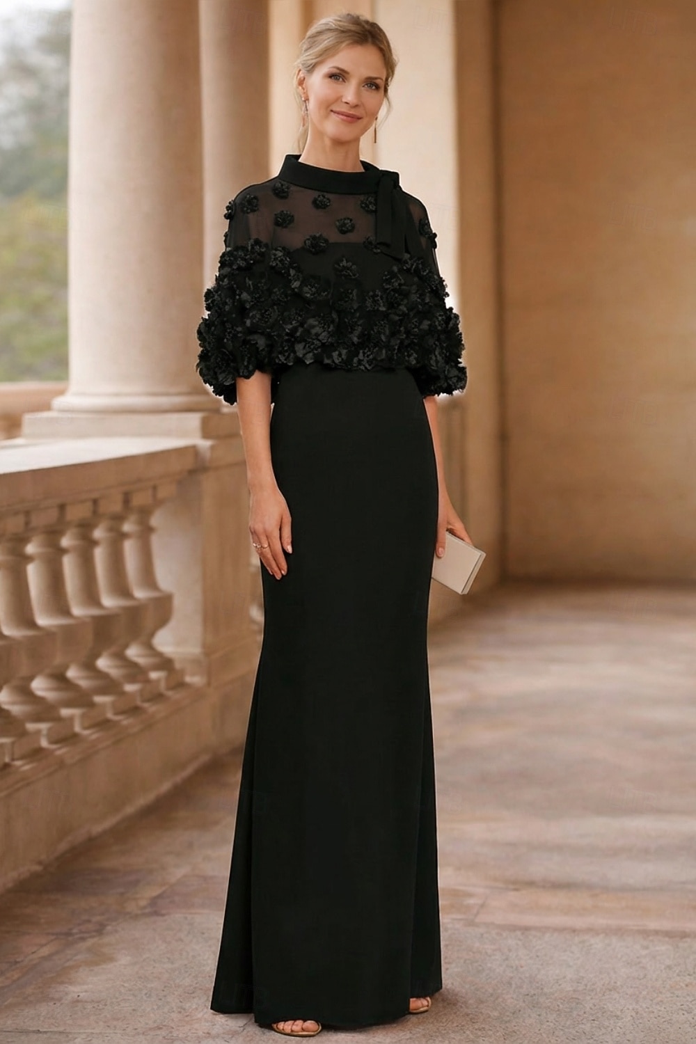 Schlauchkleid Bodenlang Abiballkleider Abendkleid Ballkleid Festliche Kleidung Elegant Halbarm Juwelenhals Hochzeitsgast Formeller Abend Herbsthochzeitsempfang mit Falten 2026 - $175.99 –P8