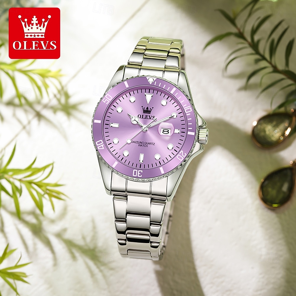 Mother's Day Gift OLEVS Women Quartz Watch Creative Minimalist Luxury Casual Calendar Date Waterproof Decoration Stainless Steel Strap Watch 2026 - $37.99 –P5