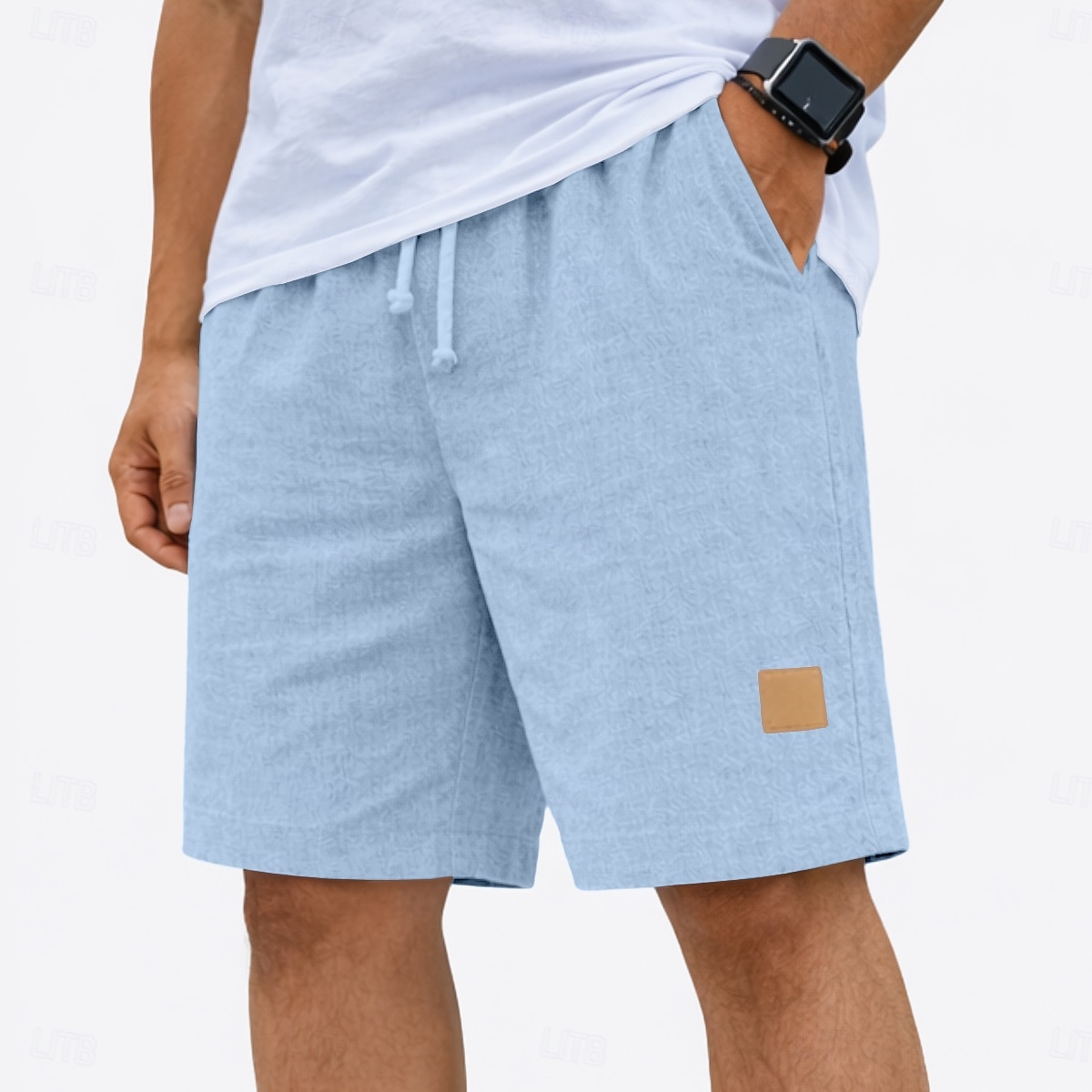 Miesten Shortsit Liinavaatteet Kesähousut Rantahousut Kurenauha Joustava vyötärö Solid Color Mukavuus Hengittävä Polven pituus Päivittäin ulko- Pyhäpäivä Muoti Vapaa-aika Sininen Musta Joustamaton 2026 - $20.99 –P8