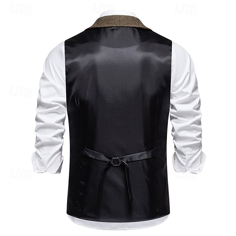 Classical 1920s Retro Vintage Vest Waistcoat The Great Gatsby Groomsmen Fancy Dress Men's Carnival Masquerade Prom Party Wedding Adults' Vest Spring Fall 2026 - $35.99 –P7