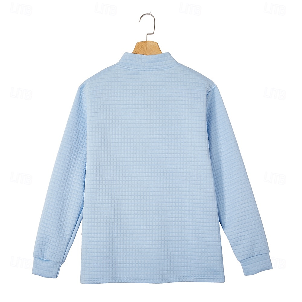 Męskie Koszulki polo waflowe Teksturowany Codzienny Sport i turystyka Quarter Zip Długi rękaw Moda Wygodny Zapiąć na zamek błyskawiczny Kieszeń Jesień i zima Wiosna i jesień Między sezonami Czarny 2026 - $24.99 –P2