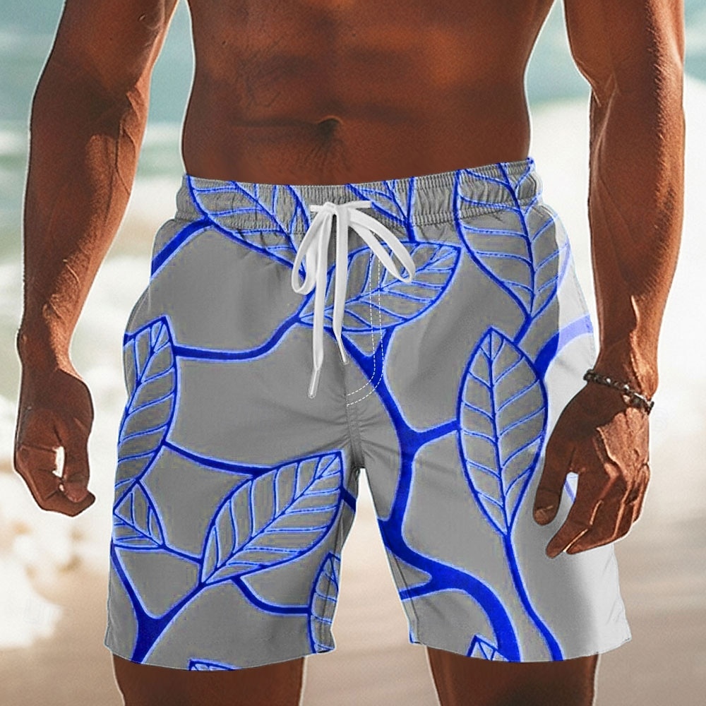 Hombre Hoja de palma Hojas de palma de coco Boxers de Natación Pantalones de Natación Pantalones de Surf Media cintura Hawaiano vacaciones en la playa Bolsillos laterales Forro de malla Cintura 2026 - $20.99 –P2