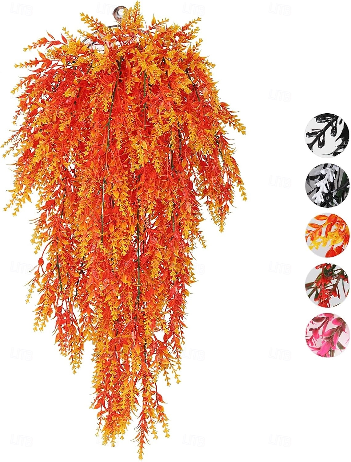 Conjunto de 4 arranjos de flores artificiais para pendurar, trepadeiras artificiais para exterior, resistentes aos raios UV, decoração de fundo para jardim, varanda, janela, pátio, vasos suspensos, de 2026 por $21.99 –P9