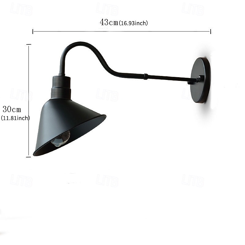 pajta lámpa hattyúnyak fali lámpa kültéri/beltéri IP65 vízálló farmház fali tartó vintage világítótest matt fekete kültéri verandára, házba, garázsba, teraszra, bérleményekbe, raktárba 2026 - $199.99 –P7