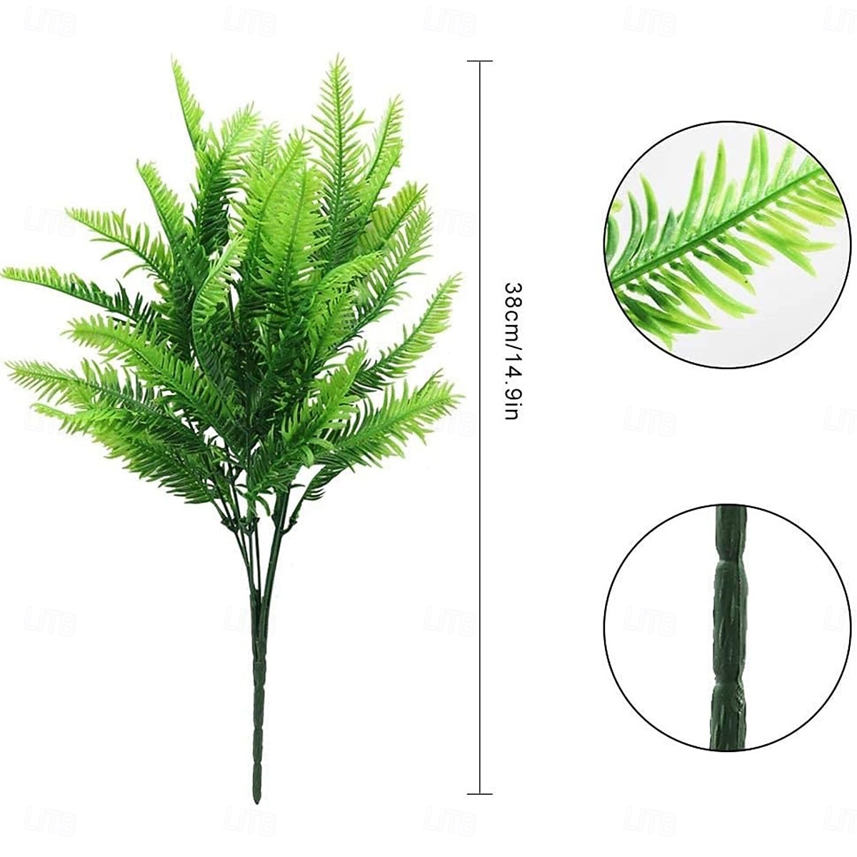 6 svazků umělých rostlin cykas, UV odolný umělý venkovní zeleň, celoroční umělá rostlina pro domov, terasu, zahradní dekoraci 2026 - $19.99 –P2