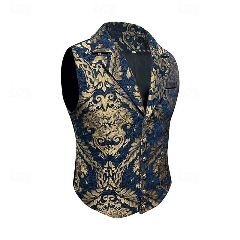 Ρετρό / Βίντατζ Ροκοκό Αναγέννησης Veste  Αμάνικο Πρίγκηπας Αριστοκράτης Ζακάρ Φανταχτερή Φόρεμα Ανδρικά Αποκριάτικη Στολή Απόκριες Μασκάρεμα Έκθεση Αναγέννησης LARP Ενηλίκων Γιλέκο 2026 - $45.99 –P2