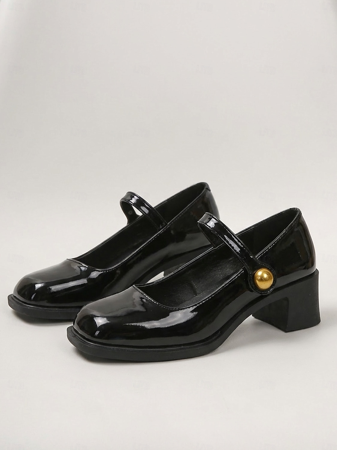 Женские красные туфли-мэри-джейн на устойчивом каблуке — удобные лакированные туфли на среднем каблуке из искусственной кожи с регулируемым ремешком для работы в офисе, делового повседневного стиля и ежедневных поездок на работу. 2026 - $19.99 –P1