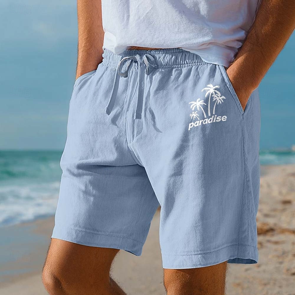 Férfi Kókuszfa levélnyomat Trópusi növények Rövidnadrágok Strand rövidnadrág Pamut rövidnadrágok Közepes csípő Hawaii Alkalmi Napi Tengerpart Szabadság Oldalzsebek Elasztikus húzózsinóros derékrész 2026 - $25.99 –P3