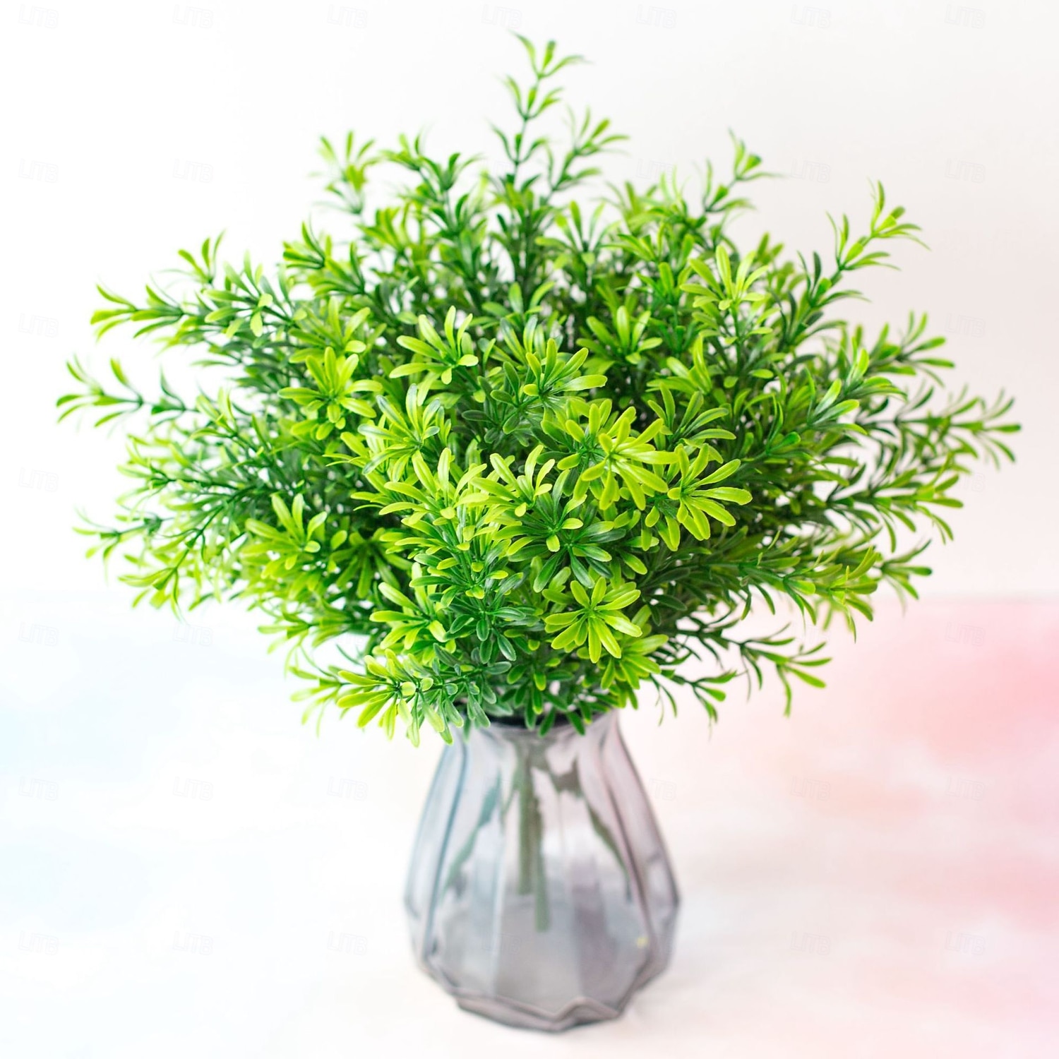 6 csokor műzöld, 7 ágú mű rozmaring páfrány, mű lombozat faldekorációhoz, örökzöld kerti dekoráció 2026 - $15.99 –P1