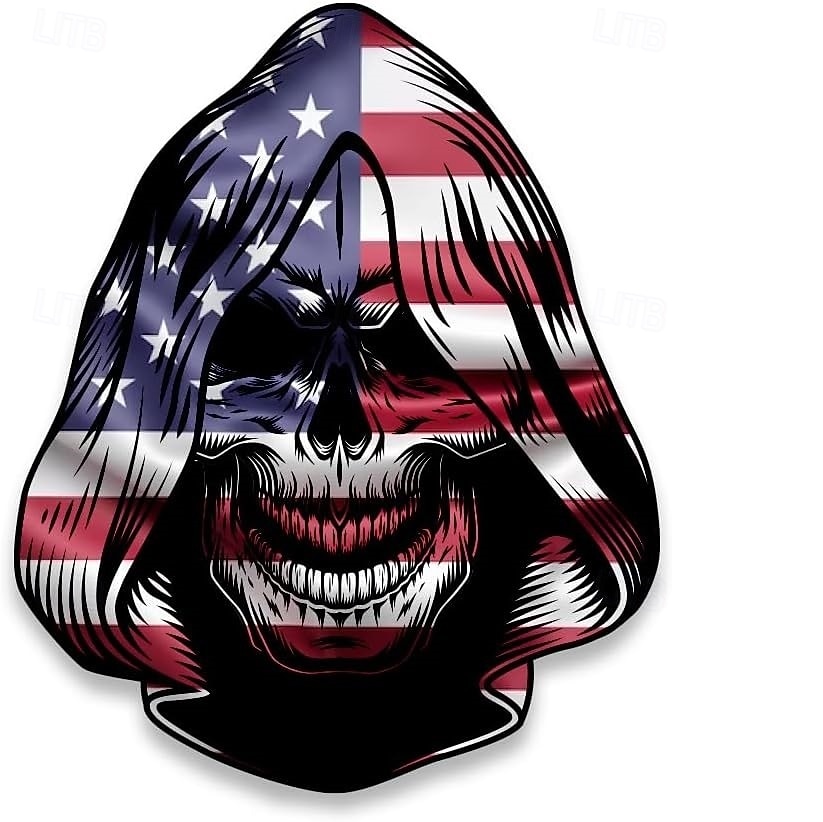 Confezione da 10 adesivi con teschio e bandiera americana, decalcomanie in vinile con bandiera patriottica degli Stati Uniti per auto, camion, caschi, computer portatili, adesivi con teschio del 2026 a $19.99 –P3