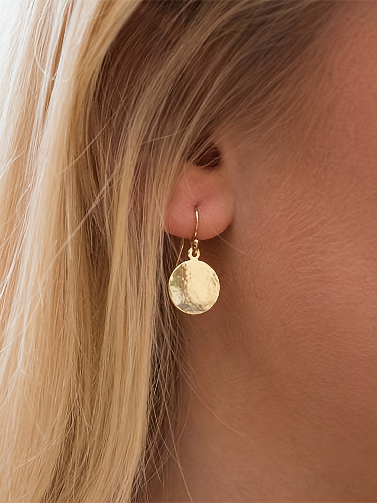 Γυναικεία μποέμ σκουλαρίκια με σφυρήλατο δίσκο, κρεμαστά σκουλαρίκια από ελαφρύ κράμα αλουμινίου, πολύχρωμα vintage chic κοσμήματα για γυναίκες, ιδανικά για καθημερινή χρήση, για διακοπές, παραλία και πάρτι 2026 - $5.99 –P2