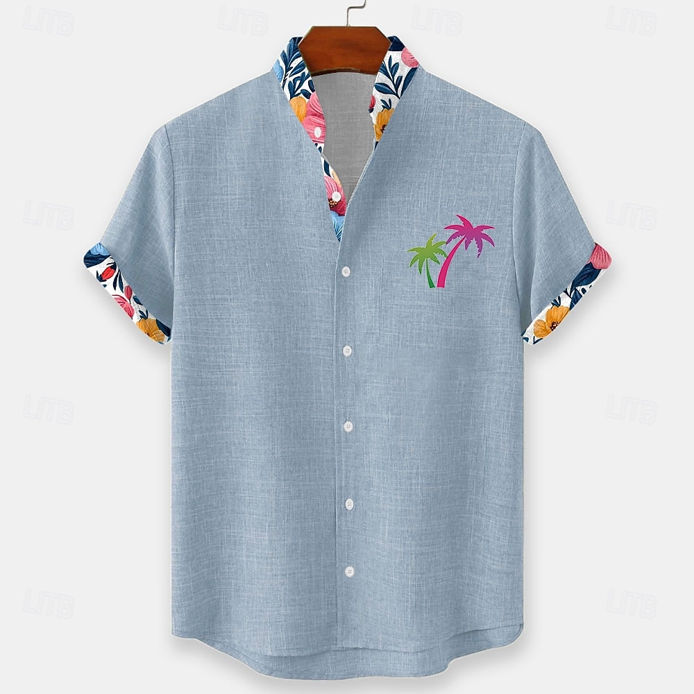 Per uomo Albero di Cocco Piante Tropicali Fiori Camicia hawaiana estiva Camicia con Bottoni Camicia con colletto alla coreana Manica Corta Hawaiano Vacanza al Mare Estate Primavera Collo alla coreana del 2026 a $25.99 –P1