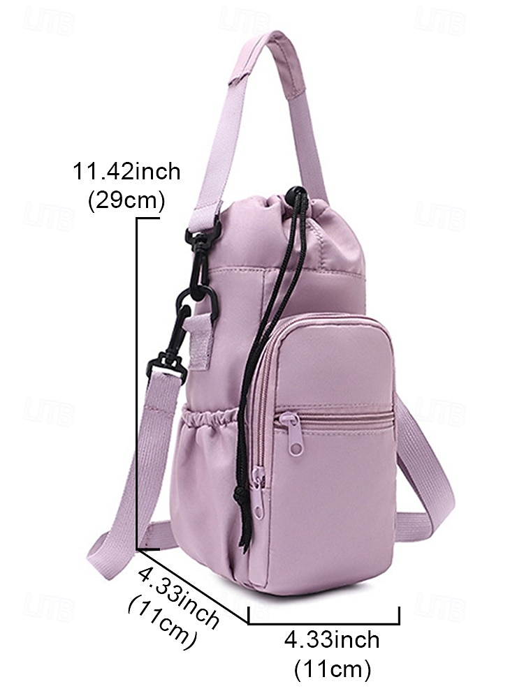 Women's Waterproof Nylon Water Bottle Bag with Phone Pocket, Multi-Color Crossbody Carrier for Fitness, Sports, Hiking & Casual Use, Adjustable Shoulder Strap Travel Drink Holder. 2026 - $11.99 –P13