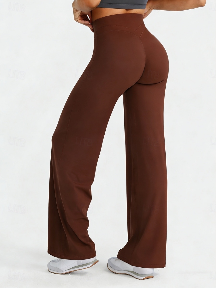 Damen Hose Freizeithose Gerade Mode Streetwear Basic Volle Länge Hohe Taille Einfach Elastischer Bund Bequem Atmungsaktiv Dehnbar Täglich Fitnessstudio Yoga Schwarz Rosa Burgunderrot Marineblau 2026 - $20.99 –P4