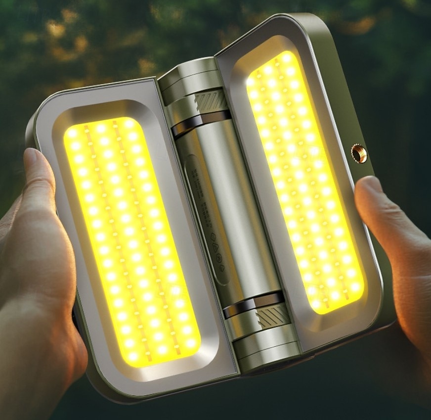 LED-campinglampor, uppladdningsbar magnetlampa, 230° rotation, vikbar, vattentät, soldriven utomhuscampinglampa för vandringstält, överlevnad, nattfiske, promenadarbete 2026 - $82.99 –P8