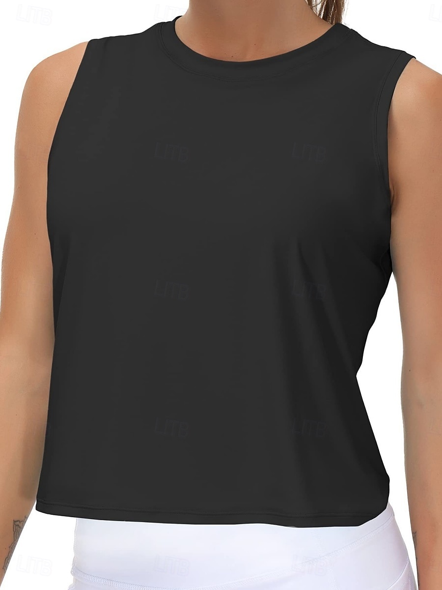 Femmes Chemisier Uni Actif ancien Sans manches Col ras du cou Hauts Réguliers Quotidien Salle de sport Fête Noir Blanche Rose Claire Gris foncé Été Printemps de 2026 ? $16.49 –P2