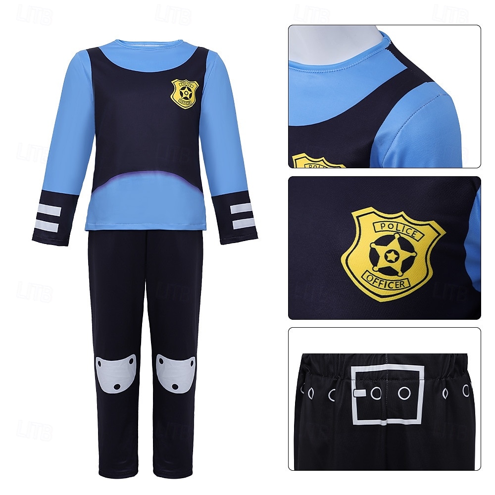 Märchen Tierdetektiv Hasenpolizei Outfits Themenparty-Kostüm Film Cosplay for Mädchen Kinder Karneval Kindertag Buchwoche Party 2026 - $27.99 –P10
