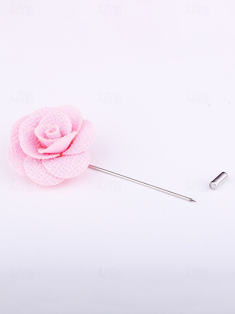 Ręcznie wykonana męska broszka z motywem róży - elegancka butonierka z tkaniny poliestrowej na śluby, dodatki do garniturów pana młodego i drużbów, bale maturalne i imprezy - stylowa broszka z motywem kwiatowym w wielu kolorach 2026 - $7.99 –P10