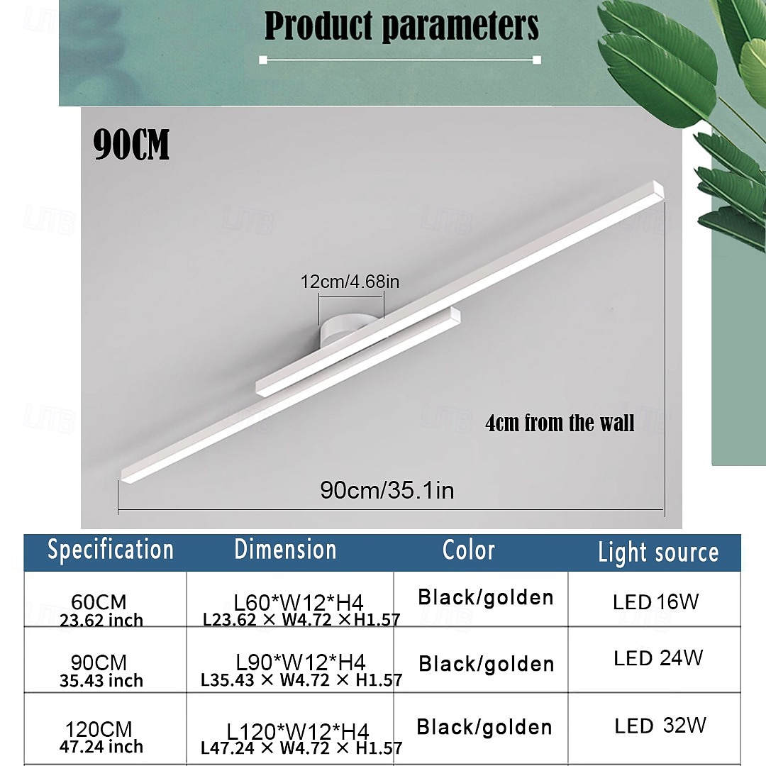 Minimalistické stropní svítidlo s dlouhým páskem, částečně zapuštěná stropní lampa, moderní lineární stropní světla do obývacího pokoje, ložnice, chodby, kuchyně, stmívatelné dálkovým ovládáním 110-240 V 2026 - $100.99 –P1